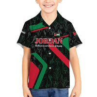 Jordan Black Iris Family Matching Tank Maxi Dress and Hawaiian Shirt with Flag Colors and Cultural Quote