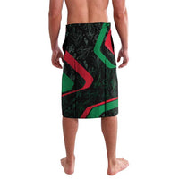 Jordan Black Iris Lavalava with Flag Colors and Cultural Quote