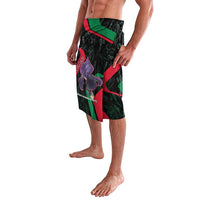 Jordan Black Iris Lavalava with Flag Colors and Cultural Quote
