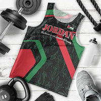 Jordan Black Iris Men Tank Top with Flag Colors and Cultural Quote