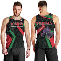 Jordan Black Iris Men Tank Top with Flag Colors and Cultural Quote