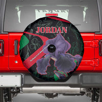 Jordan Black Iris Spare Tire Cover with Flag Colors and Cultural Quote