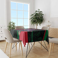 Jordan Black Iris Tablecloth with Flag Colors and Cultural Quote