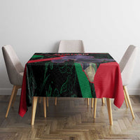 Jordan Black Iris Tablecloth with Flag Colors and Cultural Quote