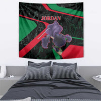 Jordan Black Iris Tapestry with Flag Colors and Cultural Quote
