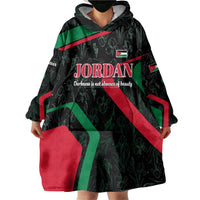 Jordan Black Iris Wearable Blanket Hoodie with Flag Colors and Cultural Quote