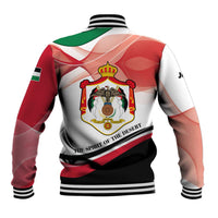 Jordan Emblem Baseball Jacket with Flag Colors and Desert Spirit Quote