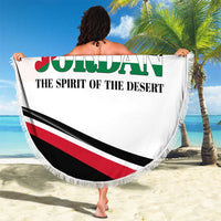 Jordan Emblem Beach Blanket with Flag Colors and Desert Spirit Quote