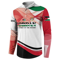 Jordan Emblem Button Sweatshirt with Flag Colors and Desert Spirit Quote
