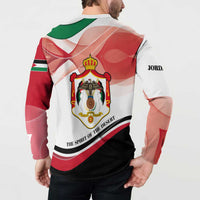 Jordan Emblem Button Sweatshirt with Flag Colors and Desert Spirit Quote