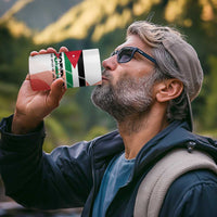 Jordan Emblem 4 in 1 Can Cooler Tumbler with Flag Colors and Desert Spirit Quote