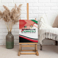 Jordan Emblem Canvas Wall Art with Flag Colors and Desert Spirit Quote