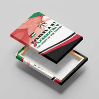 Jordan Emblem Canvas Wall Art with Flag Colors and Desert Spirit Quote