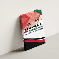 Jordan Emblem Canvas Wall Art with Flag Colors and Desert Spirit Quote