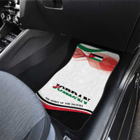 Jordan Emblem Car Mats with Flag Colors and Desert Spirit Quote