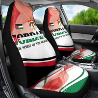 Jordan Emblem Car Seat Cover with Flag Colors and Desert Spirit Quote
