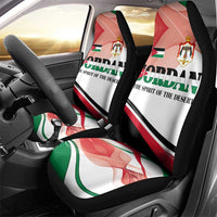 Jordan Emblem Car Seat Cover with Flag Colors and Desert Spirit Quote
