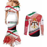 Jordan Emblem Couples Matching Mermaid Dress and Long Sleeve Button Shirt with Flag Colors and Desert Spirit Quote