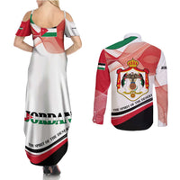 Jordan Emblem Couples Matching Summer Maxi Dress and Long Sleeve Button Shirt with Flag Colors and Desert Spirit Quote