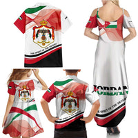 Jordan Emblem Family Matching Summer Maxi Dress and Hawaiian Shirt with Flag Colors and Desert Spirit Quote