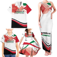 Jordan Emblem Family Matching Tank Maxi Dress and Hawaiian Shirt with Flag Colors and Desert Spirit Quote