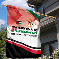 Jordan Emblem Garden Flag with Flag Colors and Desert Spirit Quote