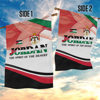 Jordan Emblem Garden Flag with Flag Colors and Desert Spirit Quote