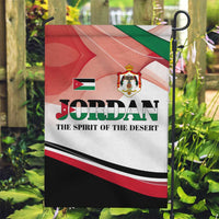 Jordan Emblem Garden Flag with Flag Colors and Desert Spirit Quote