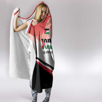 Jordan Emblem Hooded Blanket with Flag Colors and Desert Spirit Quote