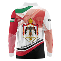 Jordan Emblem Long Sleeve Polo Shirt with Flag Colors and Desert Spirit Quote