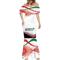 Jordan Emblem Mermaid Dress with Flag Colors and Desert Spirit Quote