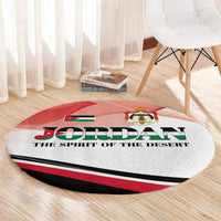 Jordan Emblem Round Carpet with Flag Colors and Desert Spirit Quote