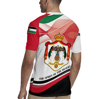 Jordan Emblem Rugby Jersey with Flag Colors and Desert Spirit Quote
