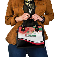 Jordan Emblem Shoulder Handbag with Flag Colors and Desert Spirit Quote