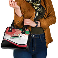 Jordan Emblem Shoulder Handbag with Flag Colors and Desert Spirit Quote