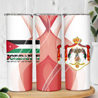 Jordan Emblem Skinny Tumbler with Flag Colors and Desert Spirit Quote
