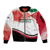 Jordan Emblem Sleeve Zip Bomber Jacket with Flag Colors and Desert Spirit Quote