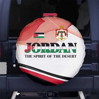 Jordan Emblem Spare Tire Cover with Flag Colors and Desert Spirit Quote