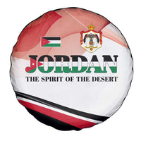 Jordan Emblem Spare Tire Cover with Flag Colors and Desert Spirit Quote