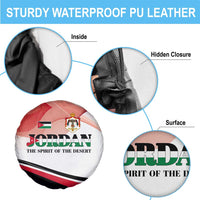 Jordan Emblem Spare Tire Cover with Flag Colors and Desert Spirit Quote