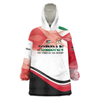 Jordan Emblem Wearable Blanket Hoodie with Flag Colors and Desert Spirit Quote