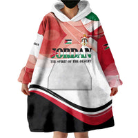 Jordan Emblem Wearable Blanket Hoodie with Flag Colors and Desert Spirit Quote