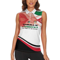 Jordan Emblem Women Sleeveless Polo Shirt with Flag Colors and Desert Spirit Quote