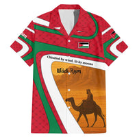 Wadi Rum Desert Family Matching Mermaid Dress and Hawaiian Shirt with Camel Rider and Jordan Flag Colors