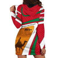 Wadi Rum Desert Hoodie Dress with Camel Rider and Jordan Flag Colors