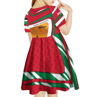 Wadi Rum Desert Kid Short Sleeve Dress with Camel Rider and Jordan Flag Colors