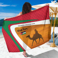 Wadi Rum Desert Sarong with Camel Rider and Jordan Flag Colors
