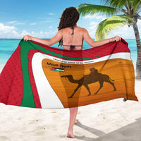 Wadi Rum Desert Sarong with Camel Rider and Jordan Flag Colors