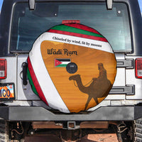 Wadi Rum Desert Spare Tire Cover with Camel Rider and Jordan Flag Colors