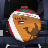 Wadi Rum Desert Spare Tire Cover with Camel Rider and Jordan Flag Colors